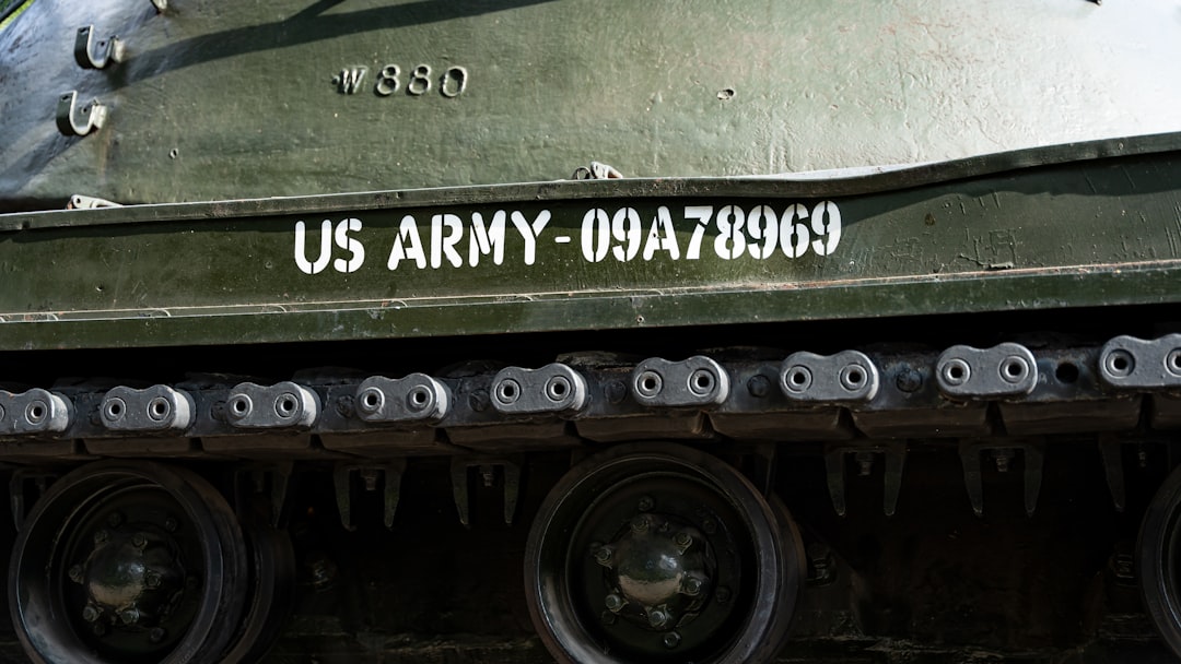 a close up of a military tank on display