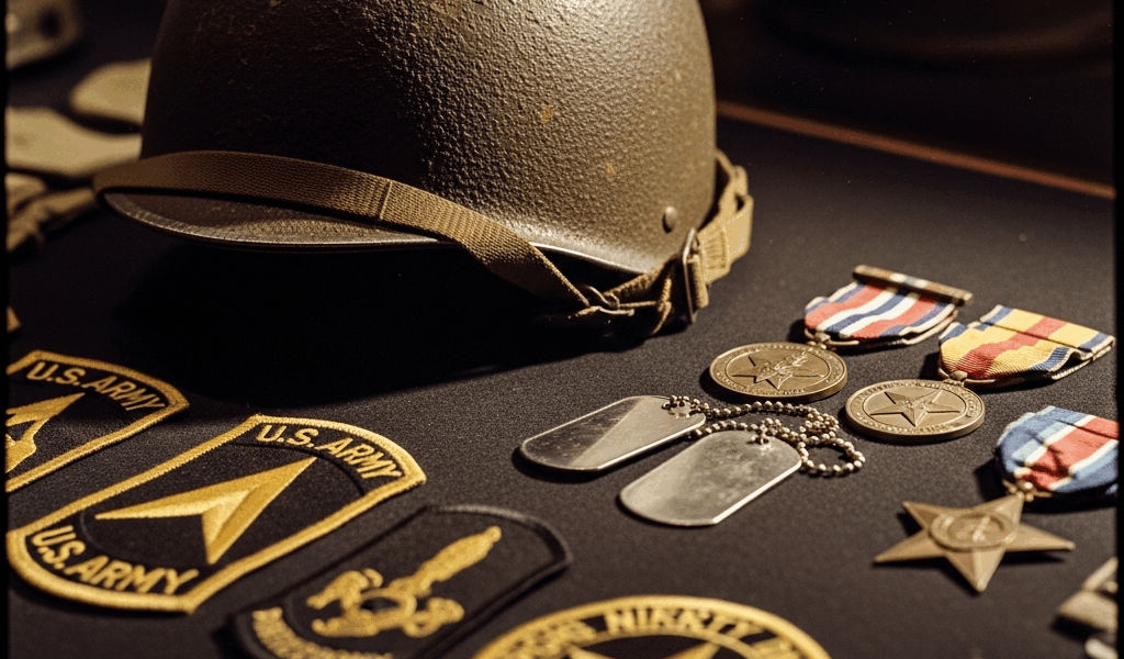 collection of authentic wwii military memorabilia on a displ 20260331 084622