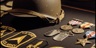 collection of authentic wwii military memorabilia on a displ 20260331 084622