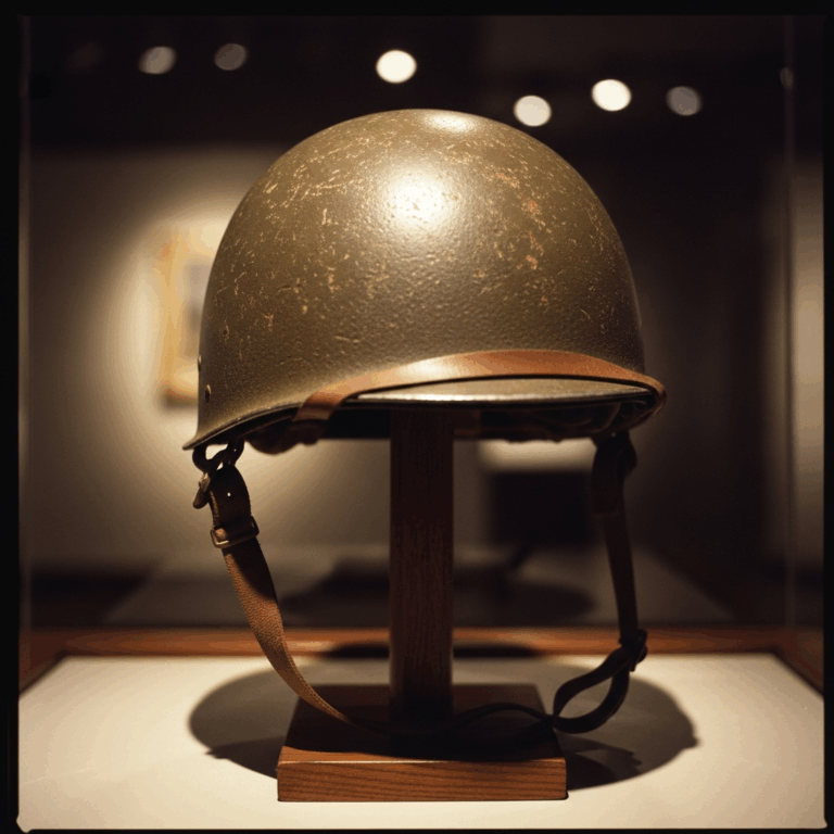 vintage m1 military helmet with olive drab paint and leather 20260331 084758